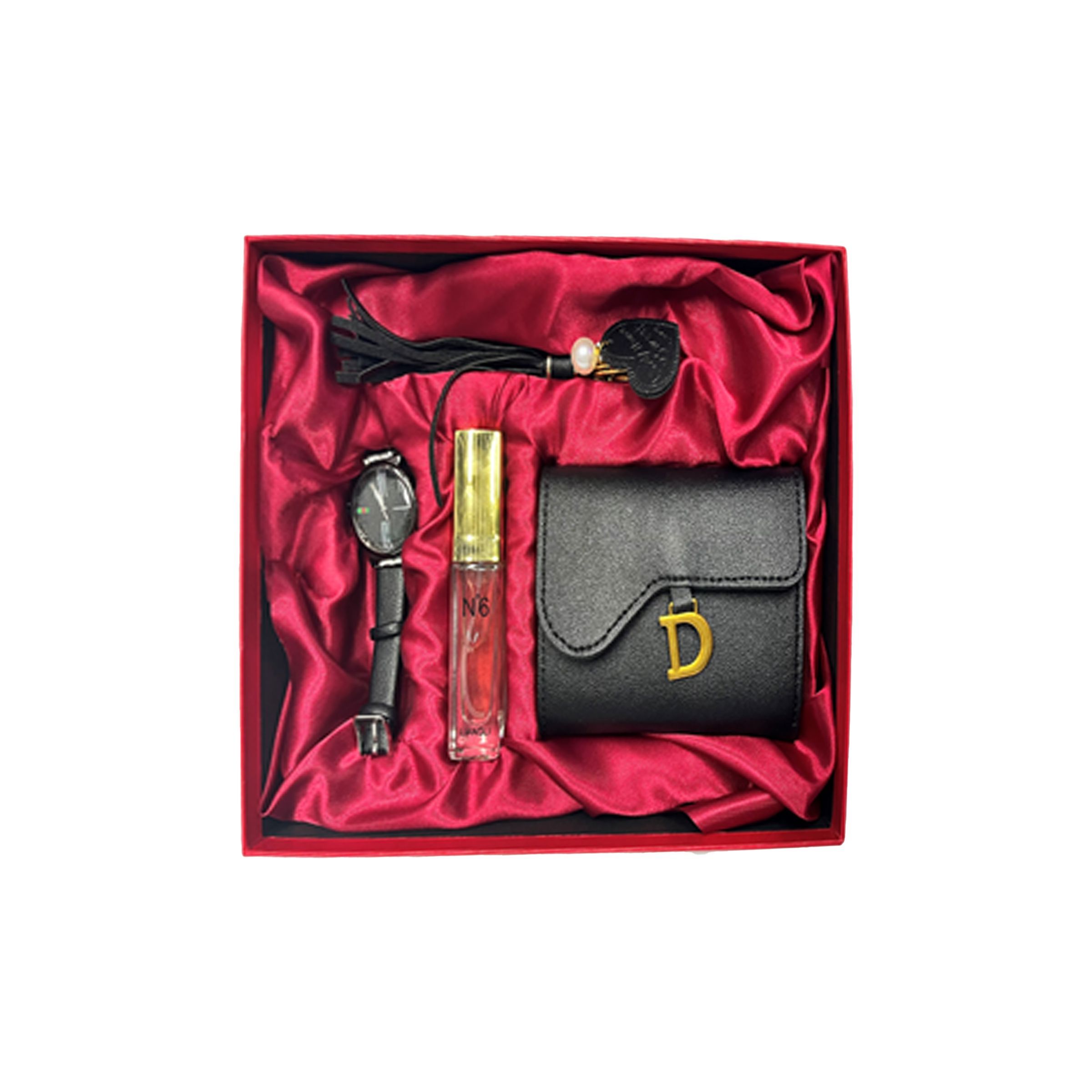 Gift Set Watch Perfume Wallet Key chain 4Pcs Set W2806