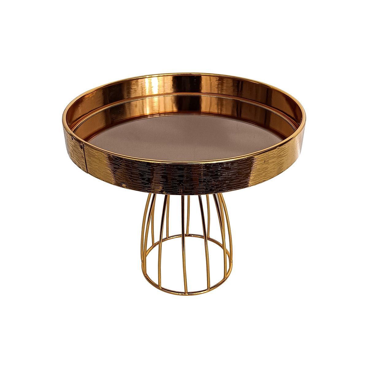 Gold Tray Tawny glass with Raised Legs XCJ031 M-G