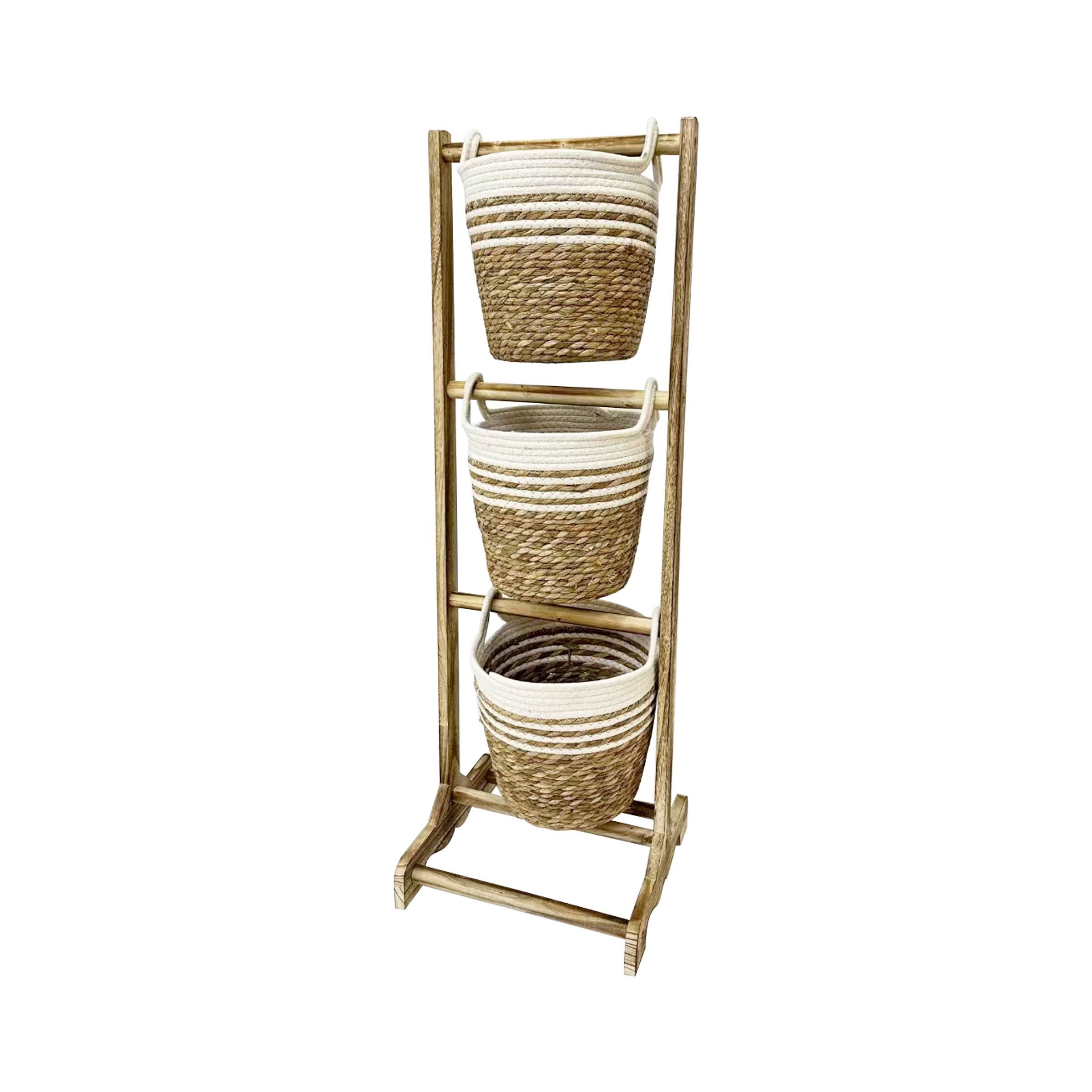 Storage Basket 3 Layers Rattan D-32 S/3