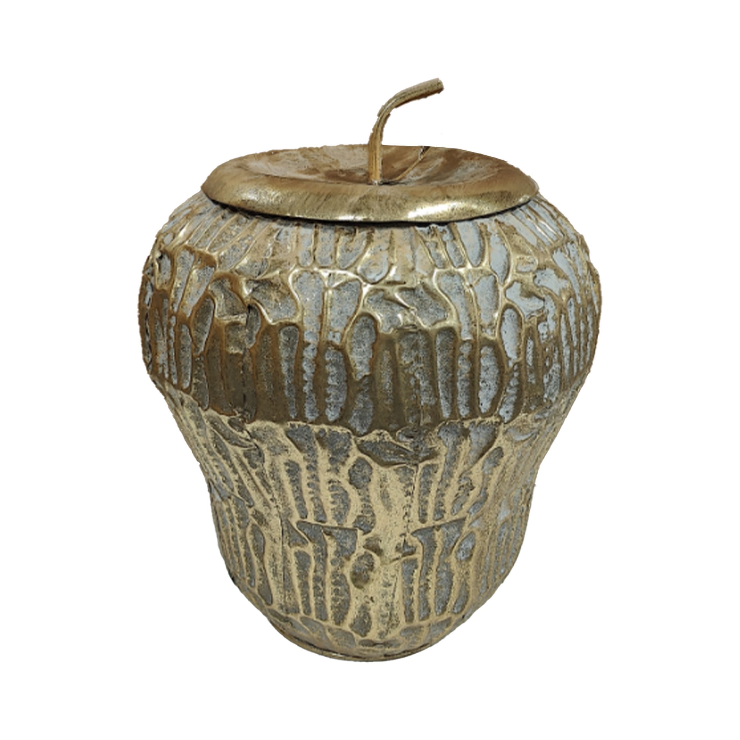 Metal Jar With Lid Gold 23A117L-G