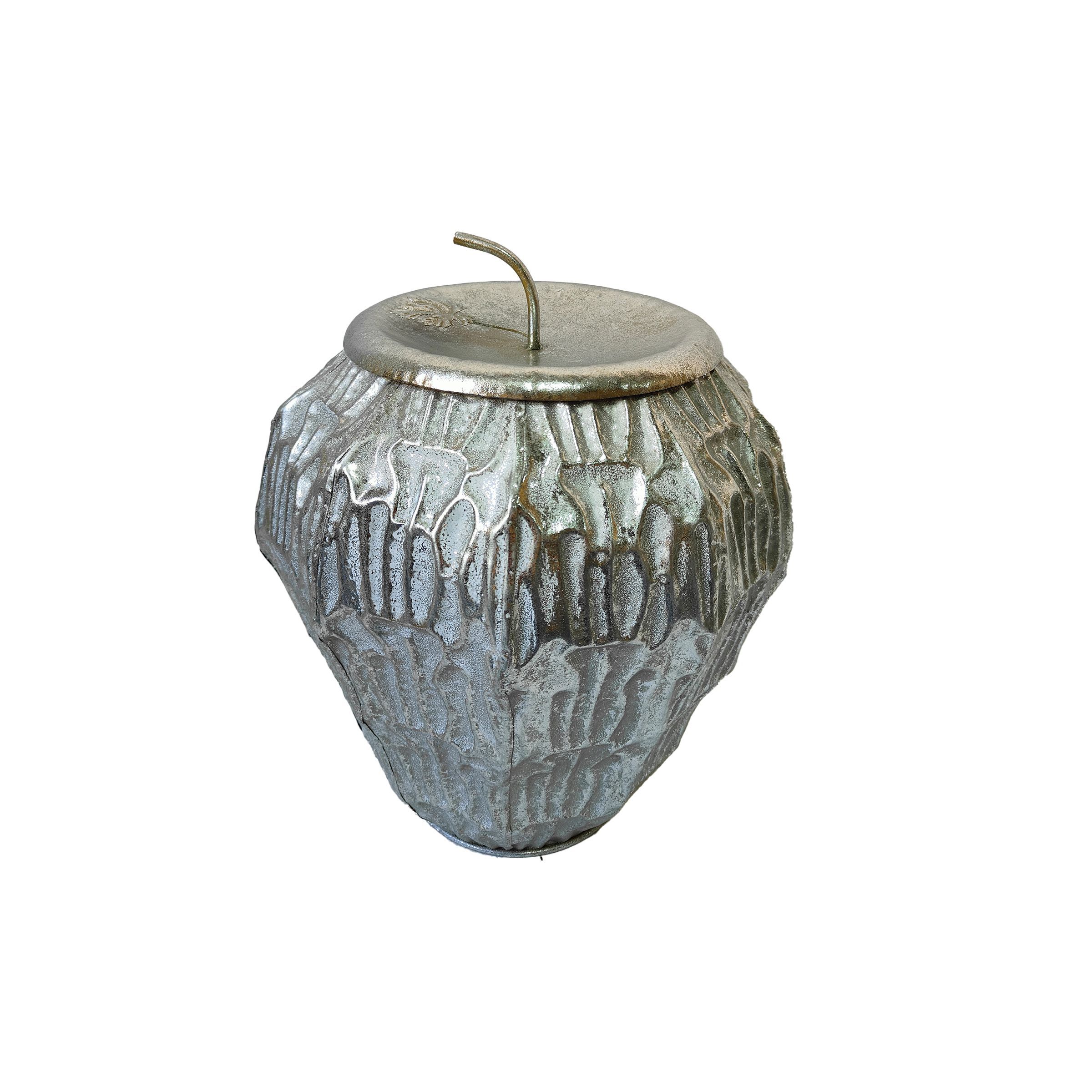 Metal Jar with Lid Silver 23A117S-S